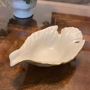 Lenox China Dove Candy Dish 24kt gold trim gift hand decorated Vintage 1980s 80s